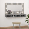 Mueble con espejo y LED color gris Sonoma 90x31.5x62 cm 1