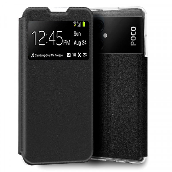 Funda COOL Flip Cover para Xiaomi Poco M5 Liso Negro D