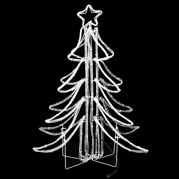 Figura árbol Navidad plegable 3 pzas blanco cálido 87x87x93 cm M 4