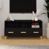 Mueble de TV madera contrachapada negro 102x36x50 cm 1