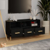 Mueble de TV madera contrachapada negro 102x36x50 cm 3