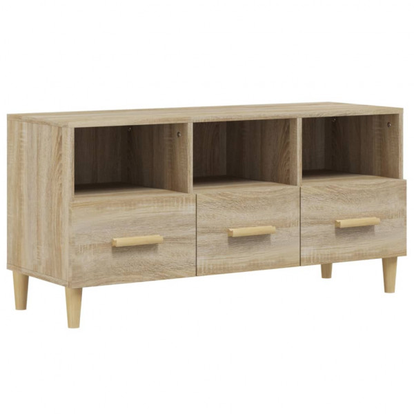 Mueble para TV madera contrachapada color roble 102x36x50 cm M 2
