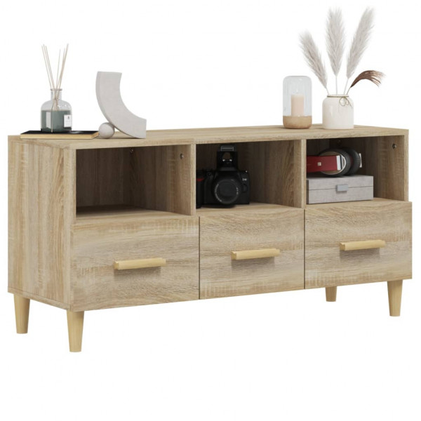 Mueble para TV madera contrachapada color roble 102x36x50 cm M 4