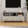 Mueble de TV madera de ingeniería gris hormigón 102x36x50 cm 1