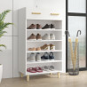 Mueble zapatero de madera contrachapada blanco 60x35x105 cm 1