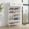 Mueble zapatero de madera contrachapada blanco 60x35x105 cm 3