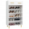 Mueble zapatero de madera contrachapada blanco 60x35x105 cm 4