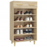 Mueble zapatero madera contrachapada color roble 60x35x105 cm 4