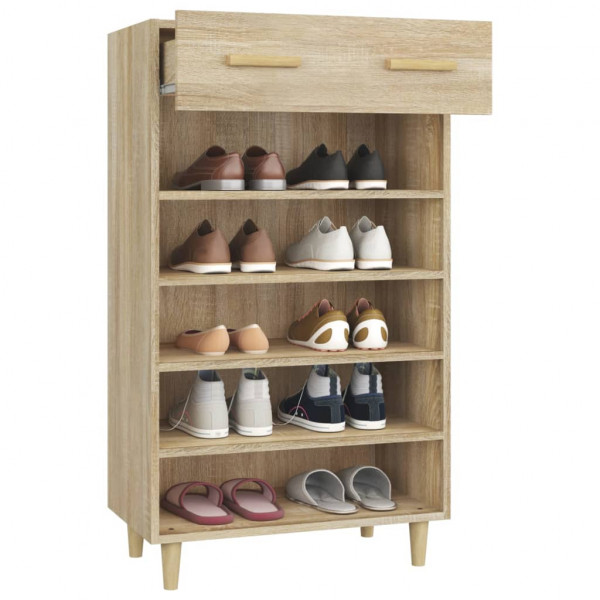 Mueble zapatero madera contrachapada color roble 60x35x105 cm M 5
