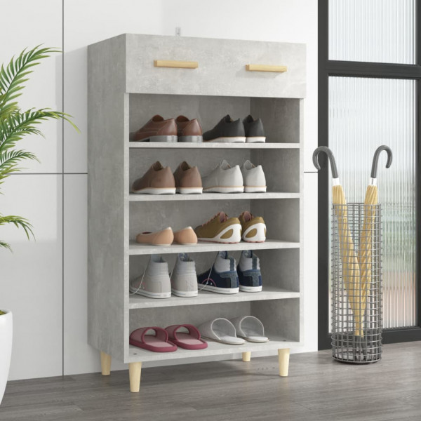 Mueble zapatero madera contrachapada gris hormigón 60x35x105 cm D