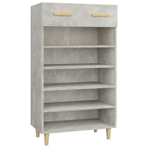 Mueble zapatero madera contrachapada gris hormigón 60x35x105 cm M 2