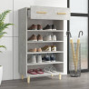 Mueble zapatero madera contrachapada gris hormigón 60x35x105 cm 3