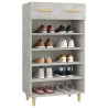 Mueble zapatero madera contrachapada gris hormigón 60x35x105 cm 4
