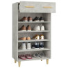 Mueble zapatero madera contrachapada gris hormigón 60x35x105 cm 5