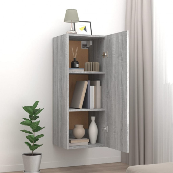 Armario de pared madera contrachapada gris Sonoma 34.5x34x90 cm M 3