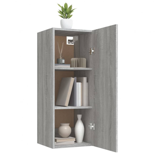 Armario de pared madera contrachapada gris Sonoma 34.5x34x90 cm M 4