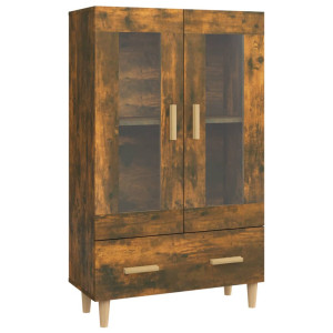 Aparador de madera contrachapada roble ahumado 70x31x115 cm H