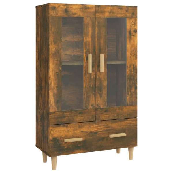 Aparador de madera contrachapada roble ahumado 70x31x115 cm M 2