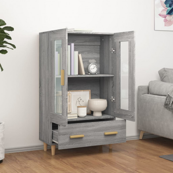 Aparador alto de madera contrachapada gris Sonoma 70x31x115 cm M 3