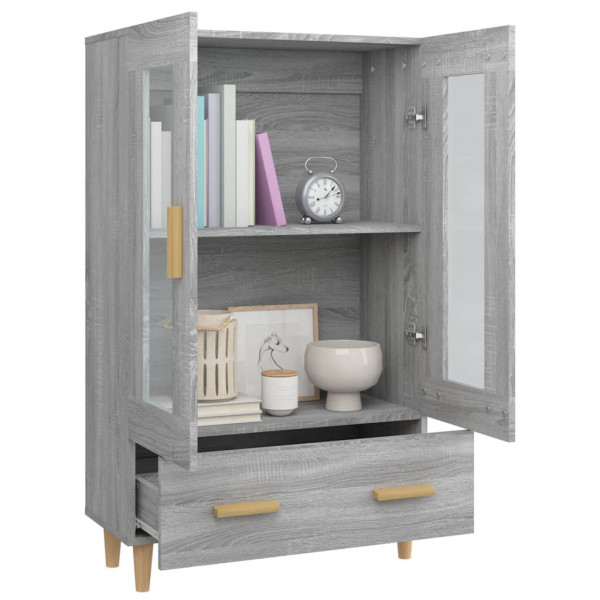 Aparador alto de madera contrachapada gris Sonoma 70x31x115 cm M 4