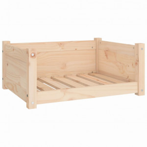 Cama para perros madera maciza de pino 65.5x50.5x28 cm H