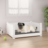 Cama para cães 65.5x50.5x28 cm madeira de pinho maciça branco 1