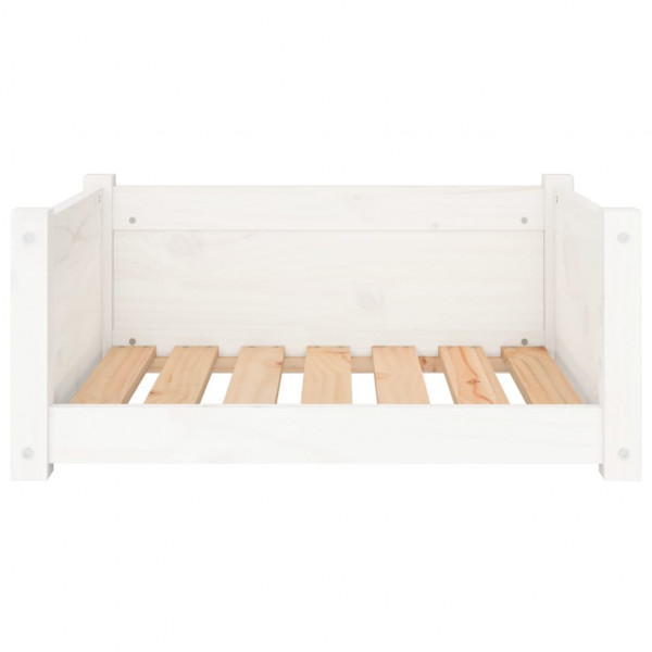 Cama para cães 65.5x50.5x28 cm madeira de pinho maciça branco M 5