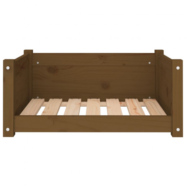 Cama para perros madera maciza pino marrón miel 65.5x50.5x28 cm M 5