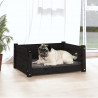 Cama para cães 65.5x50.5x28 cm madeira de pinho maciça preto 3