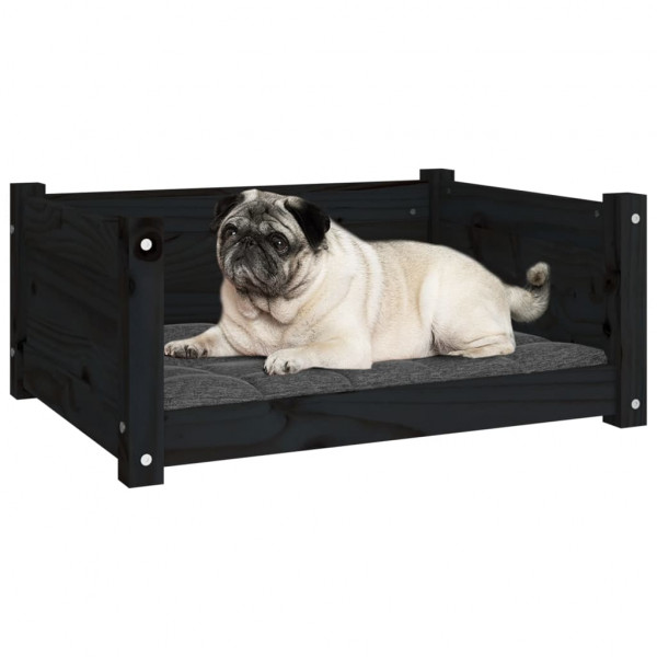 Cama para perros madera maciza de pino negro 65.5x50.5x28 cm M 4