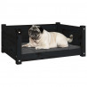 Cama para cães 65.5x50.5x28 cm madeira de pinho maciça preto 4