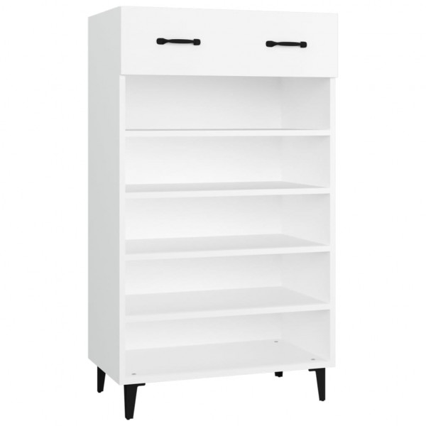Mueble zapatero de madera contrachapada blanco 60x35x105 cm M 2