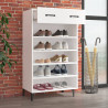 Mueble zapatero de madera contrachapada blanco 60x35x105 cm 3