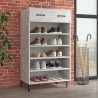 Mueble zapatero madera contrachapada gris hormigón 60x35x105 cm 1