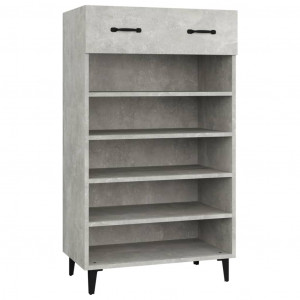 Mueble zapatero madera contrachapada gris hormigón 60x35x105 cm H