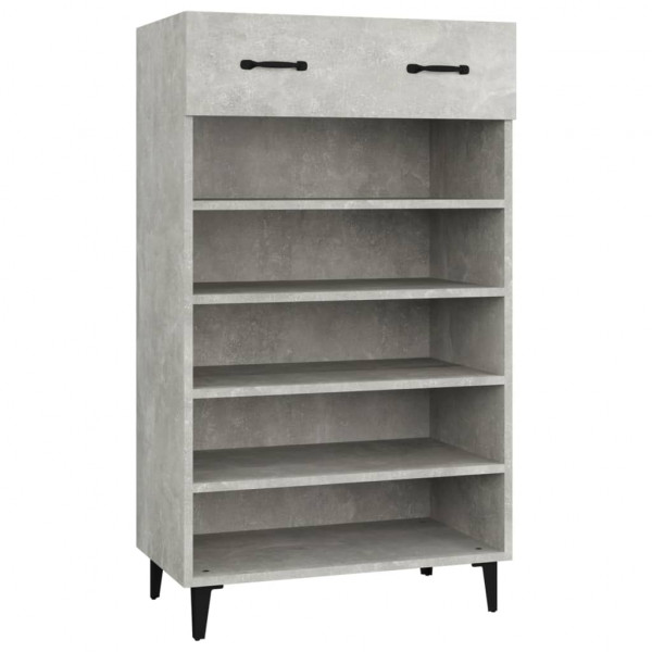 Mueble zapatero madera contrachapada gris hormigón 60x35x105 cm M 2