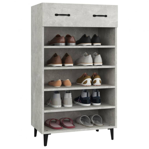 Mueble zapatero madera contrachapada gris hormigón 60x35x105 cm M 5