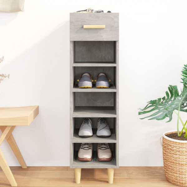 Mueble zapatero madera contrachapada gris hormigón 30x35x105 cm D
