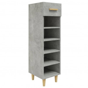 Mueble zapatero madera contrachapada gris hormigón 30x35x105 cm H