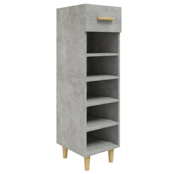Mueble zapatero madera contrachapada gris hormigón 30x35x105 cm M 2