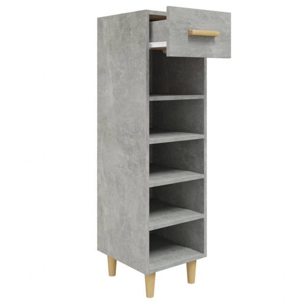 Mueble zapatero madera contrachapada gris hormigón 30x35x105 cm M 3