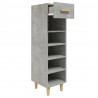 Mueble zapatero madera contrachapada gris hormigón 30x35x105 cm 3