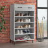 Mueble zapatero madera contrachapada gris Sonoma 60x35x105 cm 1
