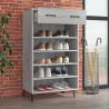 Mueble zapatero madera contrachapada gris Sonoma 60x35x105 cm 3