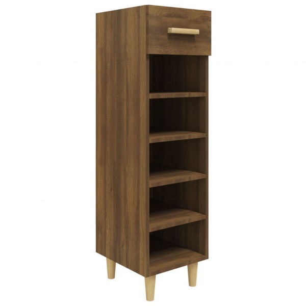 Mueble zapatero madera contrachapada marrón roble 30x35x105 cm M 2