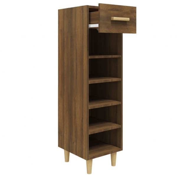 Mueble zapatero madera contrachapada marrón roble 30x35x105 cm M 3
