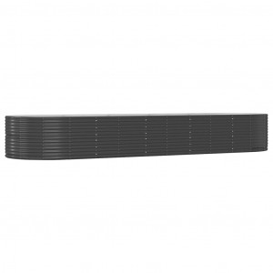 Jardinera arriate acero recubrimiento polvo gris 447x140x68 cm H