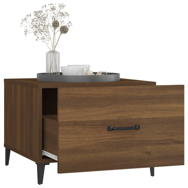 Mesa de centro con patas de metal marrón roble 50x50x40 cm M 5