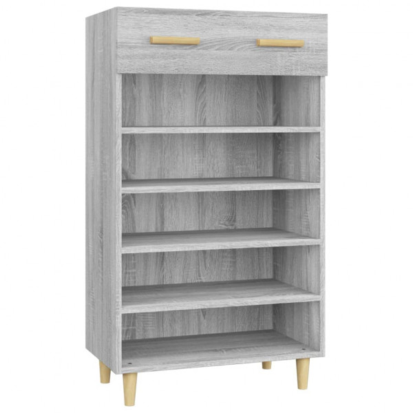 Mueble zapatero madera contrachapada gris Sonoma 60x35x105 cm M 2