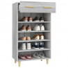 Mueble zapatero madera contrachapada gris Sonoma 60x35x105 cm 5